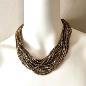 NEW with Tag NATASHA JEWERLY Elegant Gold Multi-Strand Necklace